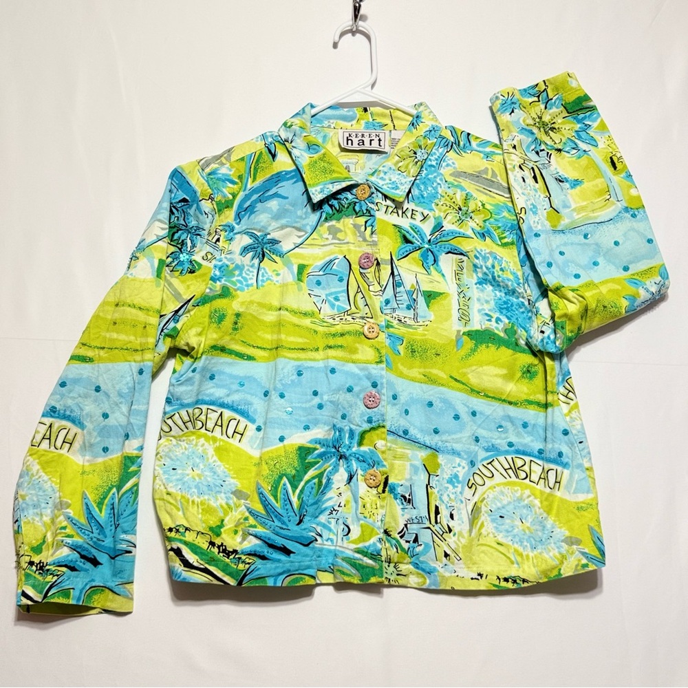 Keren Hart Tropical Print Size XL Floridian‎ Jacket Excellent